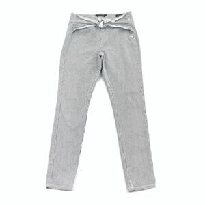$148 Scotch & Soda Maison Belted Skinny Chino Pants 29 Womens Blue White Striped
